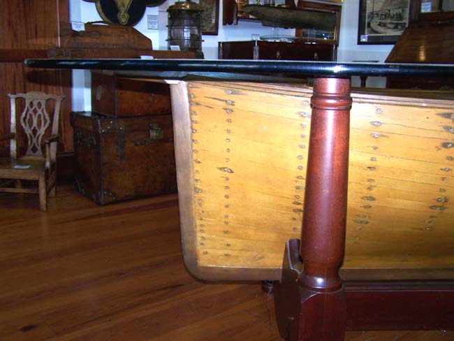 A large19th century English Plank-on-frame Pond Boat set into a custom made mahogany cradle base — image 3
